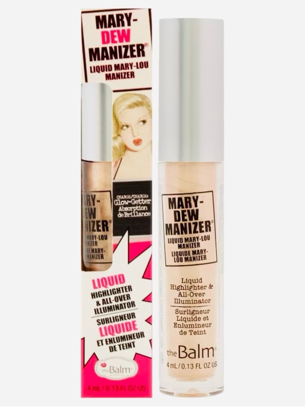 theBalm Mary-Dew Manizer Liquid Highlighter - Shimmery Gold NIB 4ml